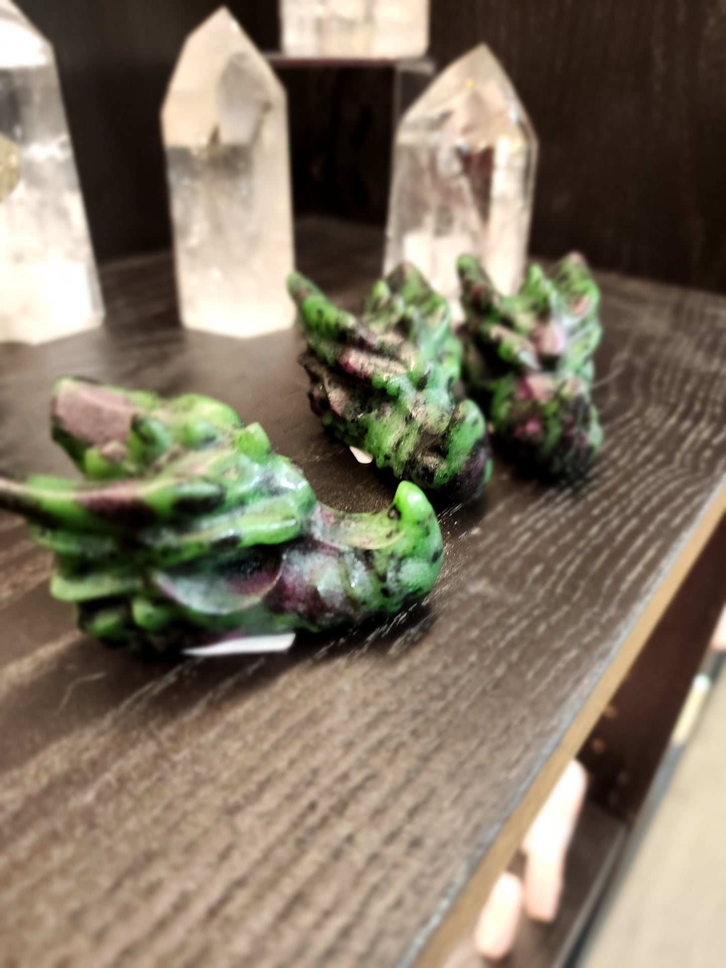 🐉✨ Mixed Material Crystal Dragon Heads – 3’’ – Mystical Guardians & Unique Energy Blends! 🌈 - Ruby Fushcite - Carvings