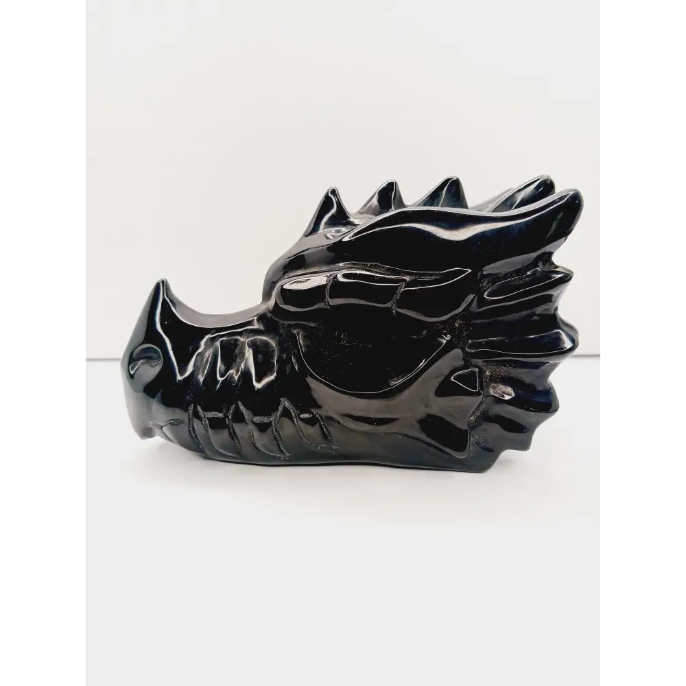 🐉🖤 Obsidian Dragon Head Carving 7’’ – Protection Power and Ancient Magic! ✨