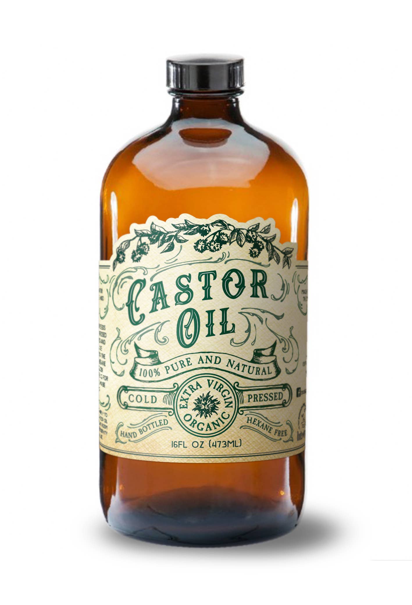 Organic Cold Pressed Castor Oil Hexane Free USA bottled: 2 oz - Herbs & Accessories
