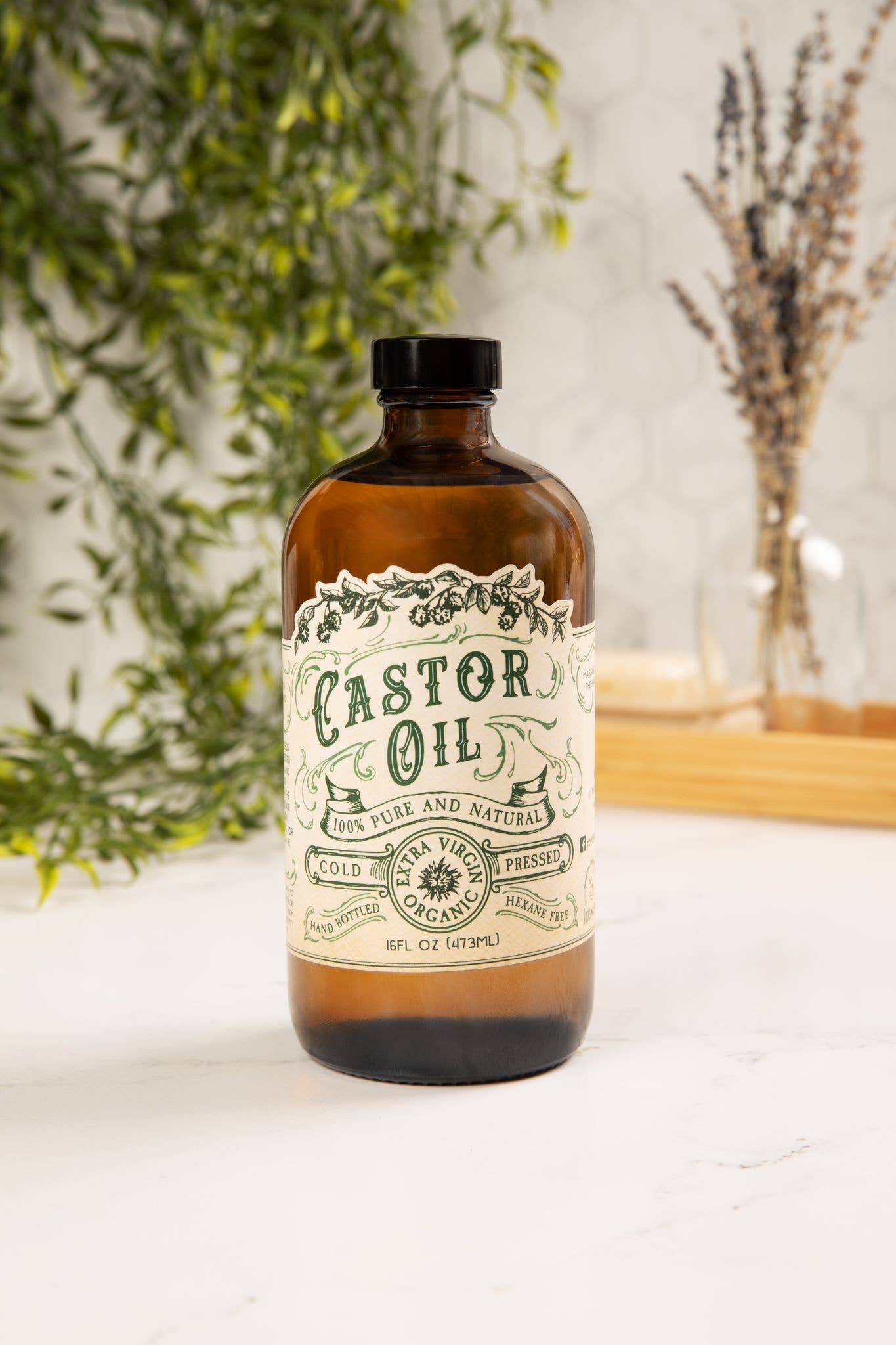 Organic Cold Pressed Castor Oil Hexane Free USA bottled: 2 oz - Herbs & Accessories