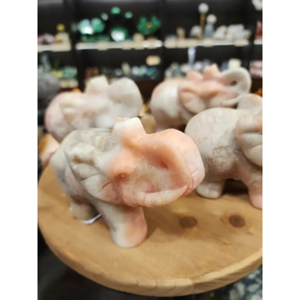 🐘💗 Pink Opal Elephant Carving – Love Healing & Gentle Strength! ✨