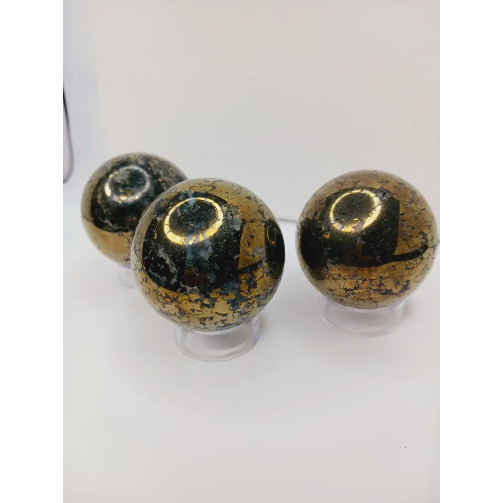 🖤💛 Pyrite and Black Quartz Sphere 2’’ – Protection Manifestation and Empowerment ✨ - Spheres