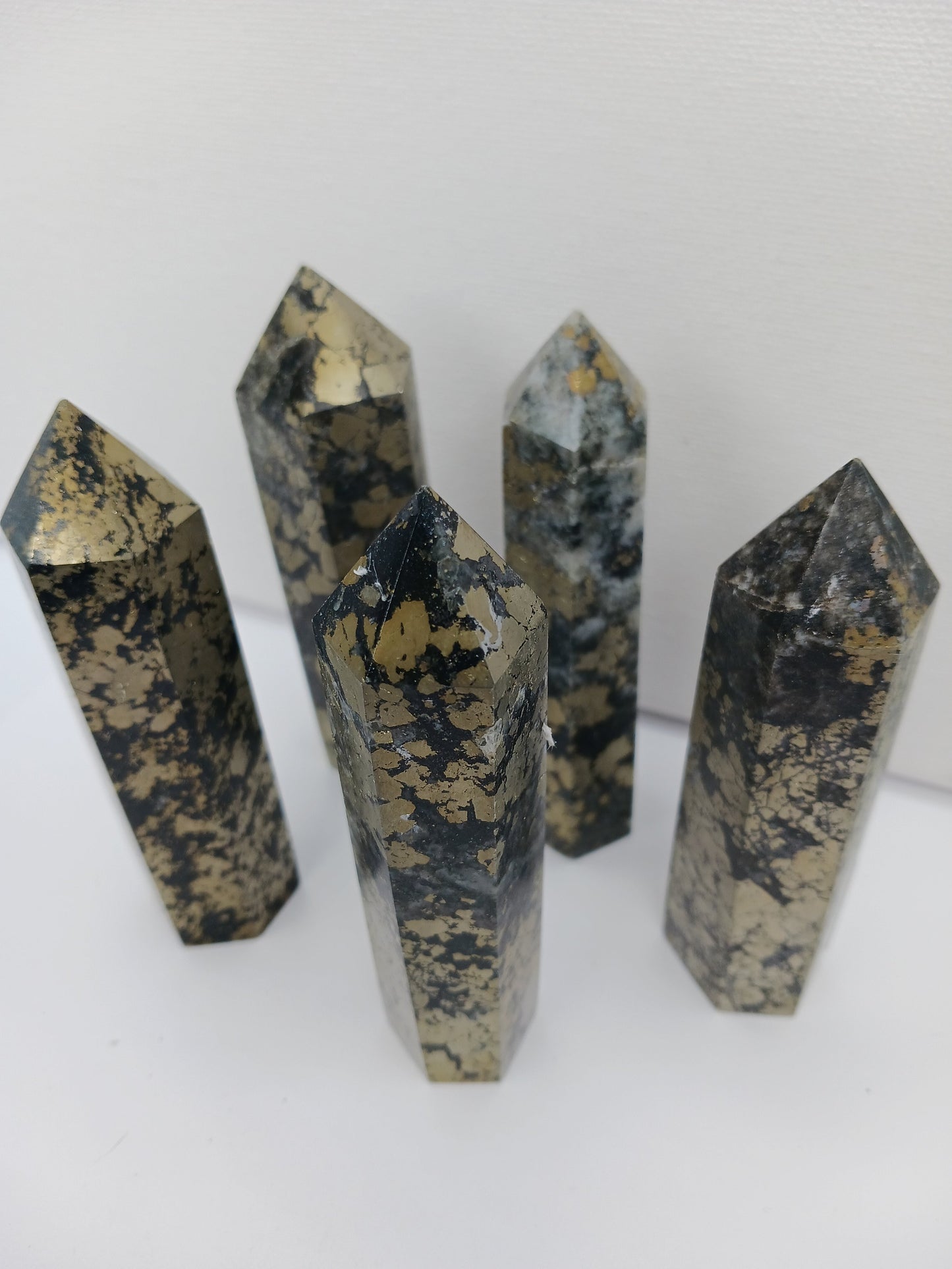 ✨🖤 Pyrite with Black Quartz Tower 3.75 to 4 Inch – Manifestation Protection and Magnetic Abundance 🖤✨ - Towers