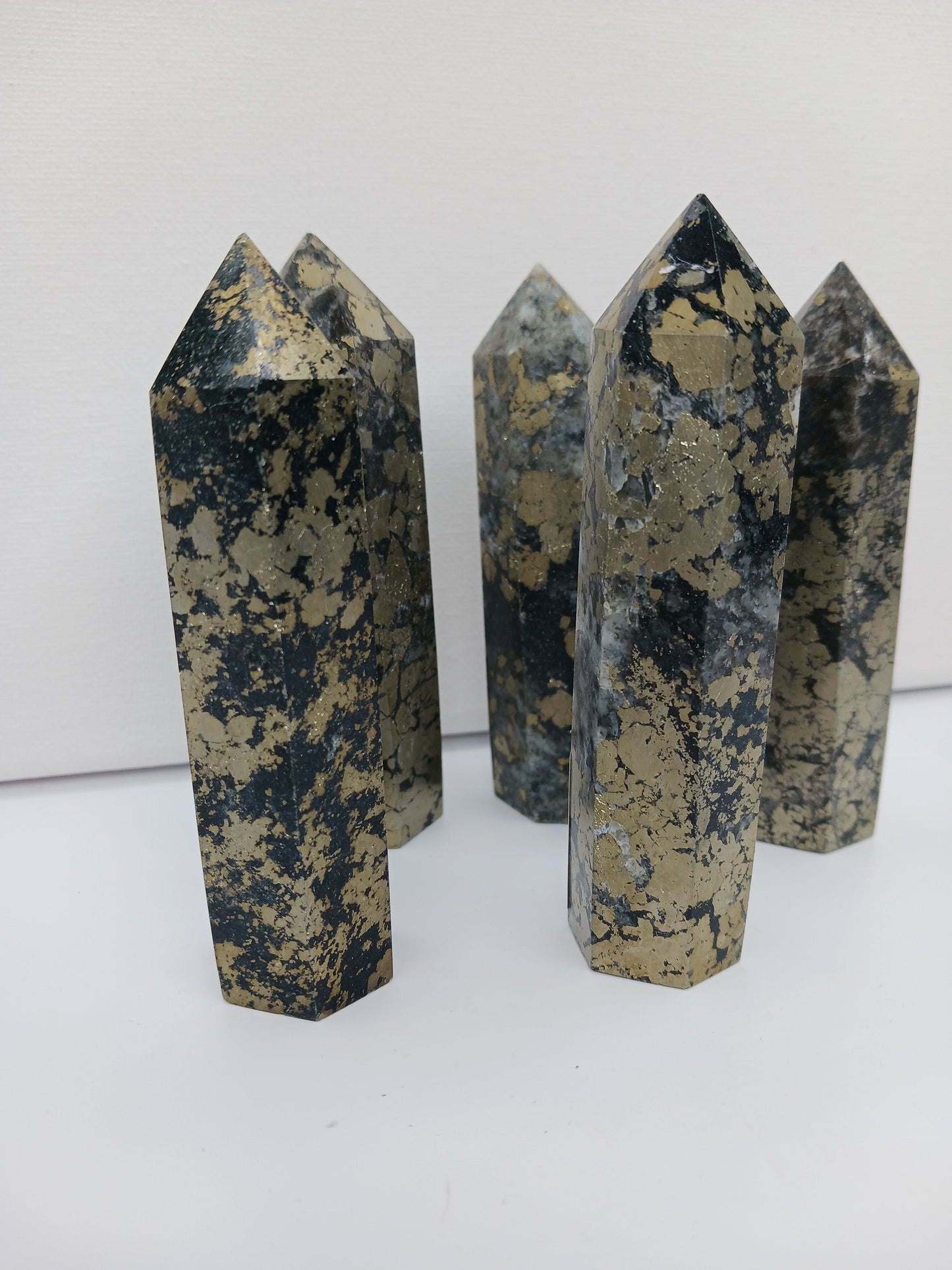 ✨🖤 Pyrite with Black Quartz Tower 3.75 to 4 Inch – Manifestation Protection and Magnetic Abundance 🖤✨ - Towers