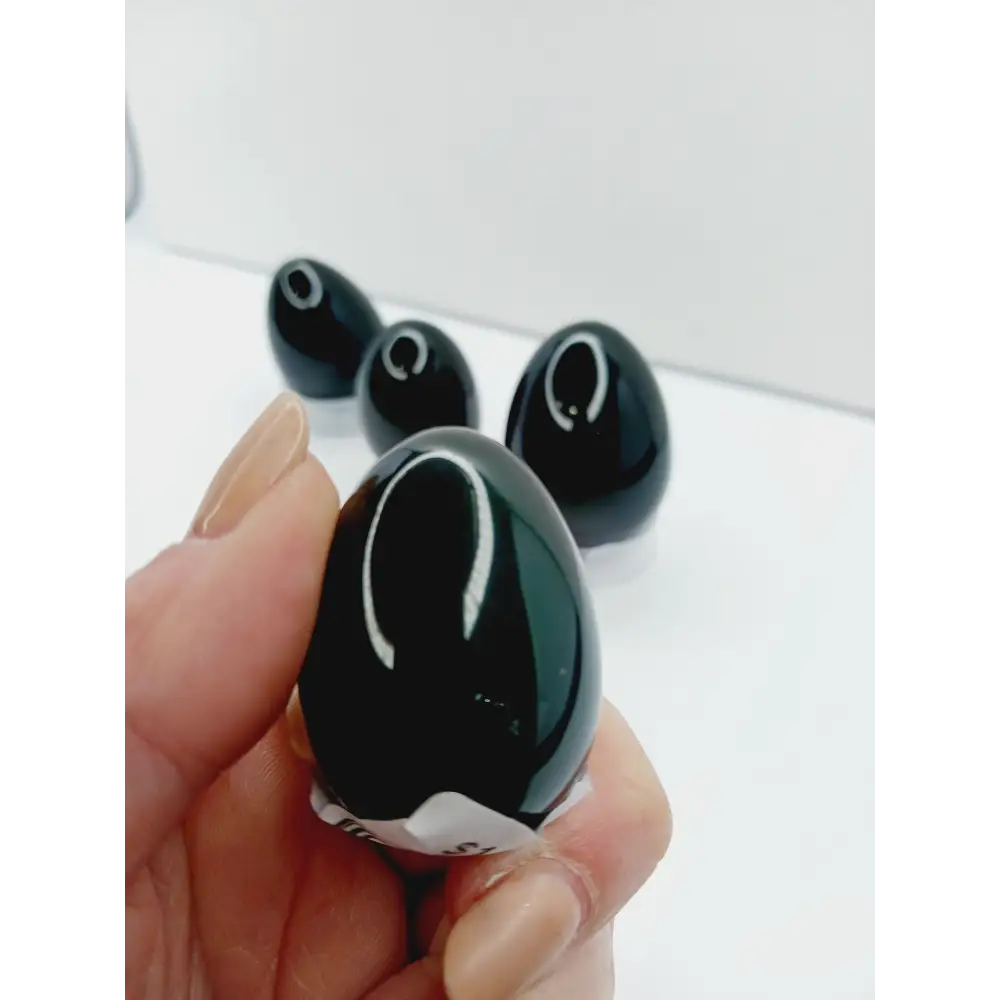 🌈🖤 Rainbow Obsidian Egg – Healing and Protection Intuitive Pick ✨ - Spheres