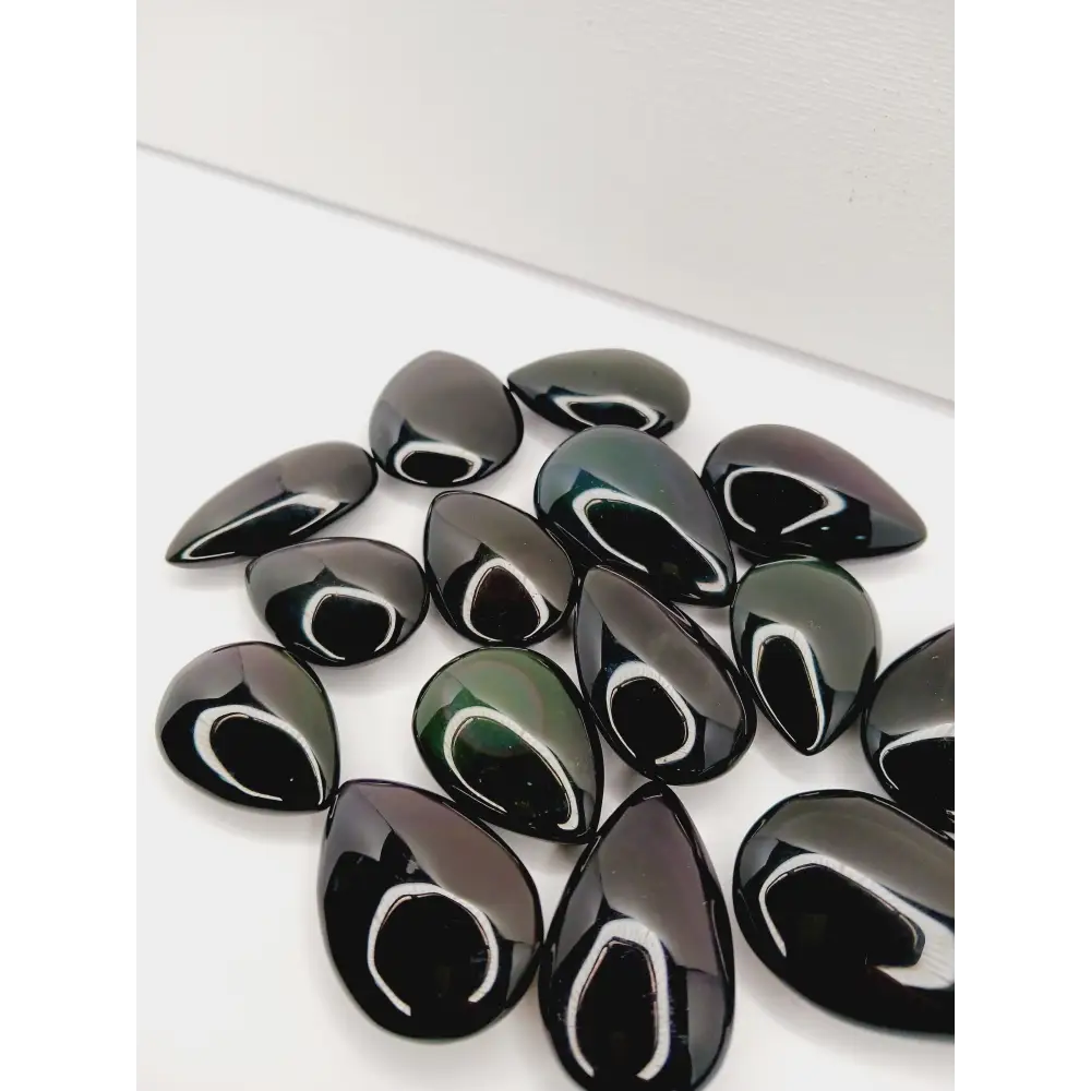 🌈🖤 Rainbow Obsidian Teardrop – Healing Protection and Heart Awakening ✨
