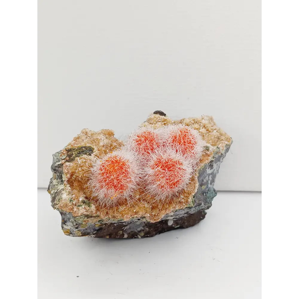 🌟 Rare Moroccan Orange Magnesite & Quartz Zeolite Specimen 🌄 - 4 - 4’’ - Specimens