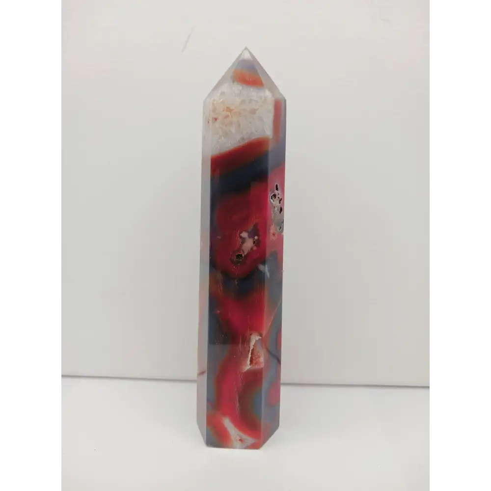 🌿❤️ Red Moss Agate Tower – Growth Vitality and Grounding ✨