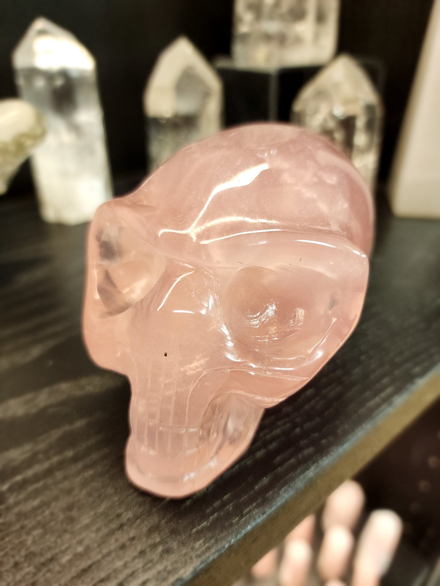 ๐ฝ๐ Rose Quartz Alien Skull โ 5.75โโ x 3โโ โ Cosmic Love & Universal Compassion! ๐ - Carvings