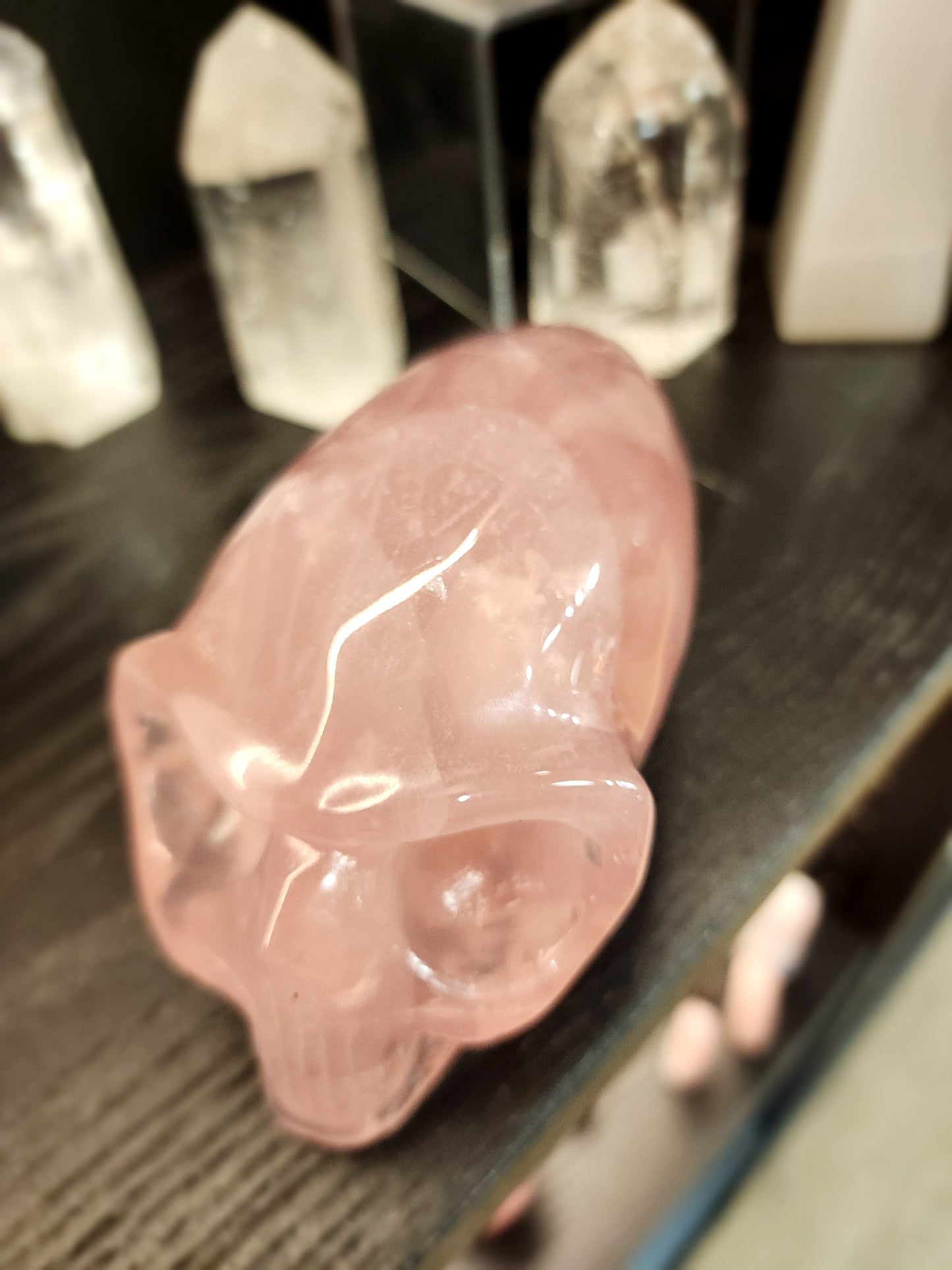 ๐ฝ๐ Rose Quartz Alien Skull โ 5.75โโ x 3โโ โ Cosmic Love & Universal Compassion! ๐ - Carvings