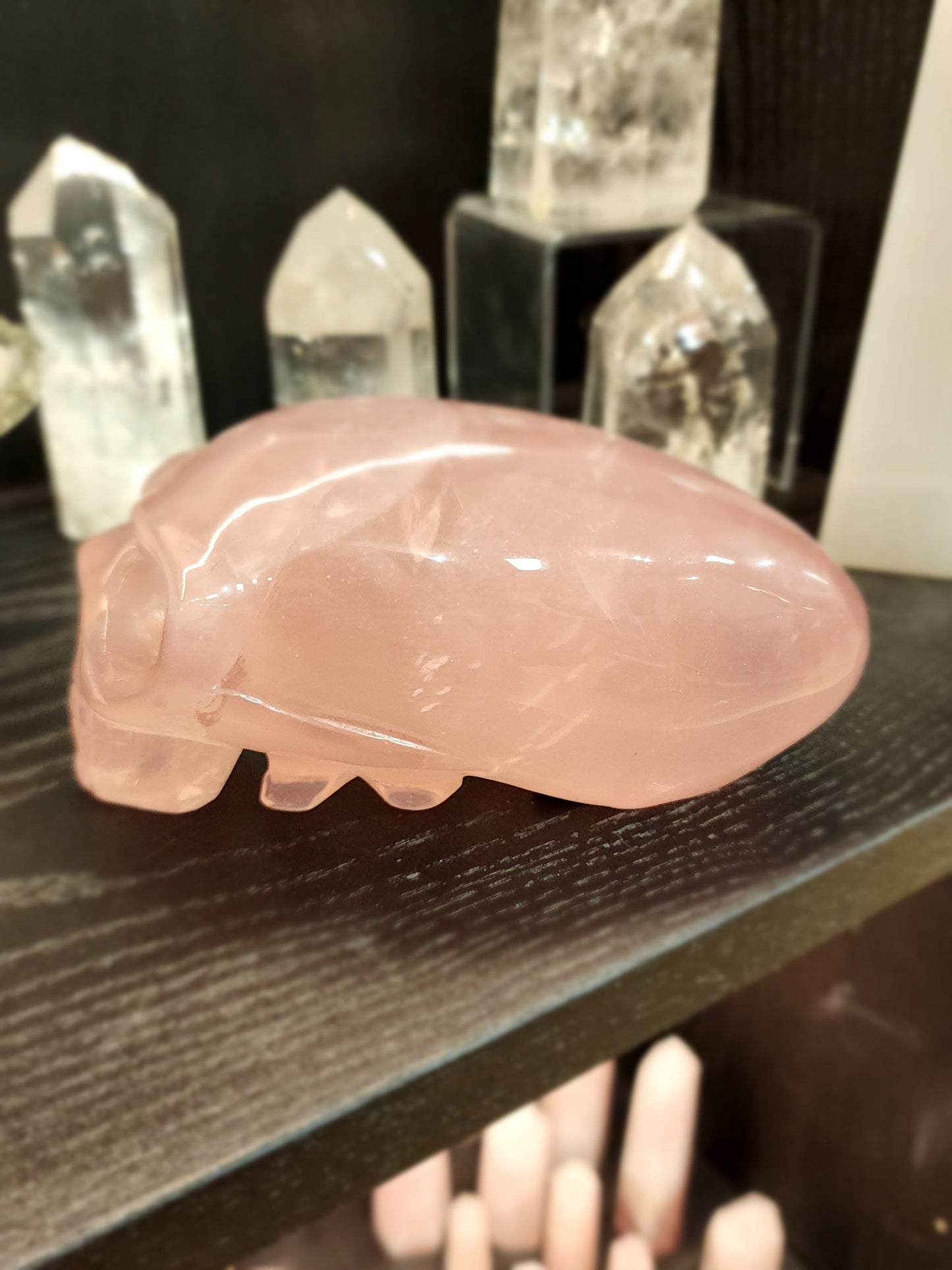 ๐ฝ๐ Rose Quartz Alien Skull โ 5.75โโ x 3โโ โ Cosmic Love & Universal Compassion! ๐ - Carvings
