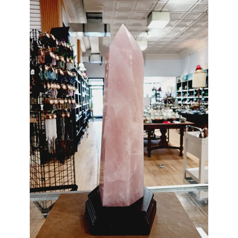 🌹✨ Rose Quartz Tower with Stand – Love Healing and Heart Power 💗
