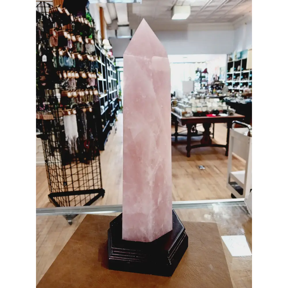 🌹✨ Rose Quartz Tower with Stand – Love Healing and Heart Power 💗