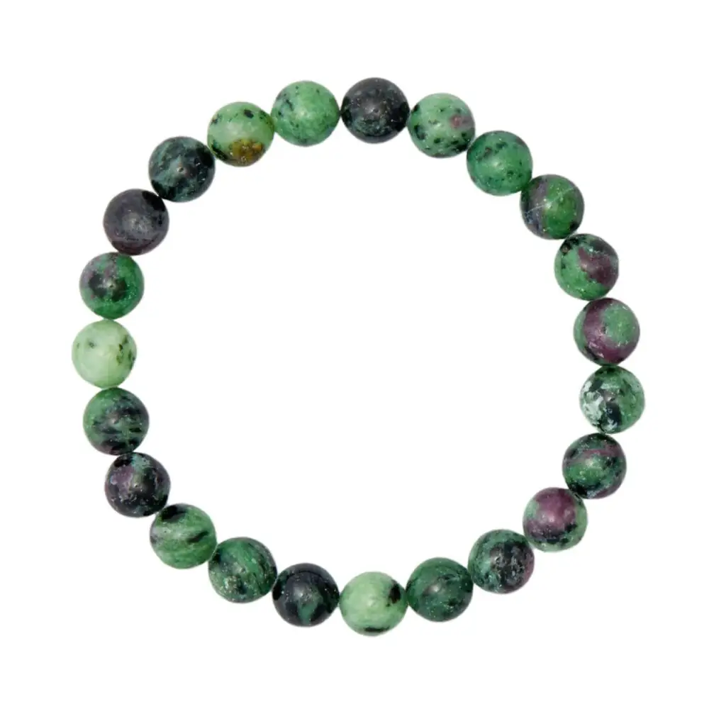 💚❤️ Ruby Zoisite Bracelet 8mm – Vitality Growth and Harmony ✨ - OMC BRACELETS