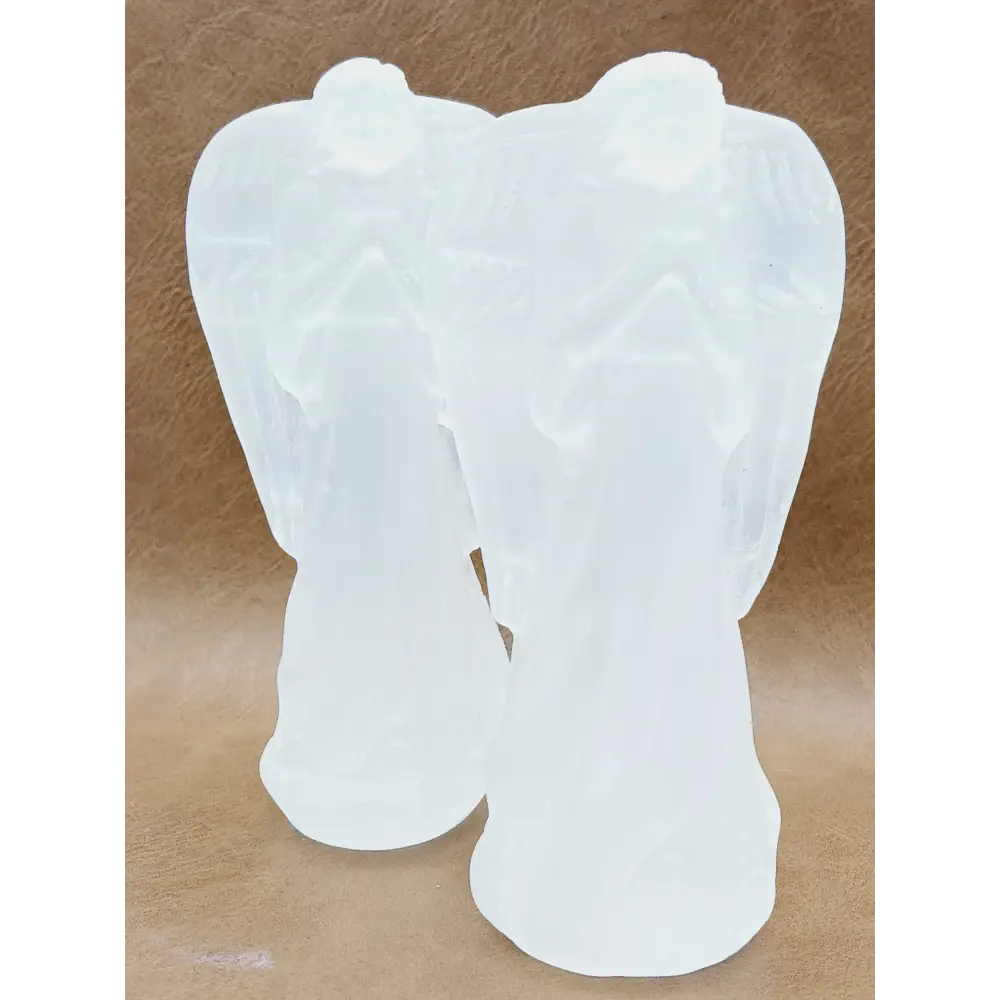 🤍✨ Selenite Angel Carving – Divine Protection Clarity and Peaceful Energy! 🕊️ - Carvings