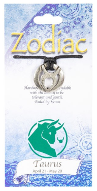 ♈🌙 Signs of the Zodiac Metal Pendants on Leather Cord (1’’) – All 12 Astrology Signs Celestial Style and Personalized