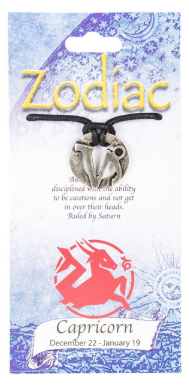 ♈🌙 Signs of the Zodiac Metal Pendants on Leather Cord (1’’) – All 12 Astrology Signs Celestial Style and Personalized