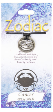 ♈🌙 Signs of the Zodiac Metal Pendants on Leather Cord (1’’) – All 12 Astrology Signs Celestial Style and Personalized