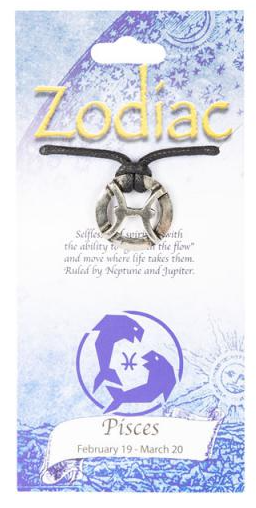 ♈🌙 Signs of the Zodiac Metal Pendants on Leather Cord (1’’) – All 12 Astrology Signs Celestial Style and Personalized