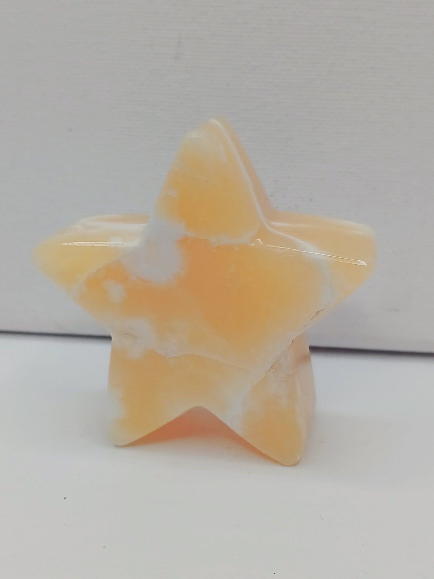🌙⭐ Star and Moon Carvings – Dream Manifest and Illuminate Your Path ✨ - Orange Calcite Star - 2.5’’