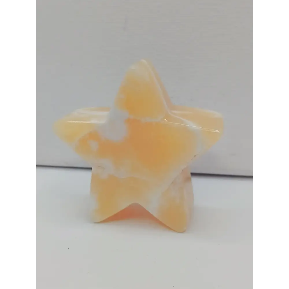 🌙⭐ Star and Moon Carvings – Dream Manifest and Illuminate Your Path ✨ - Orange Calcite Star - 2.5’’