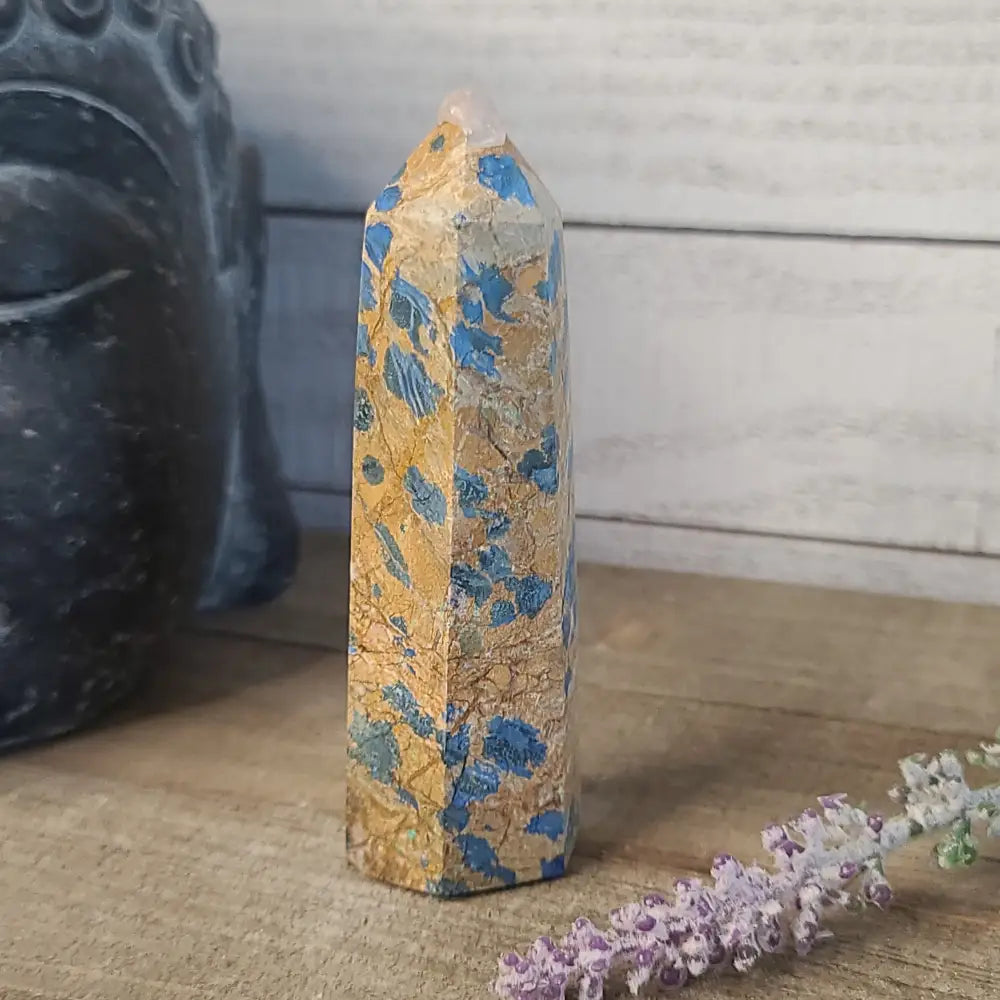 Starlight Blues - Golden Jasper with Azurite - 62 - Towers