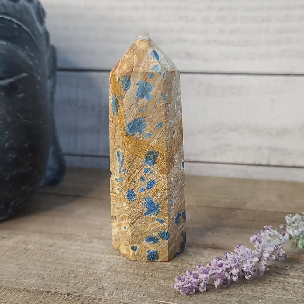 Starlight Blues - Golden Jasper with Azurite - 48 - Towers