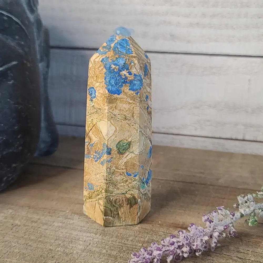 Starlight Blues - Golden Jasper with Azurite - 61 - Towers