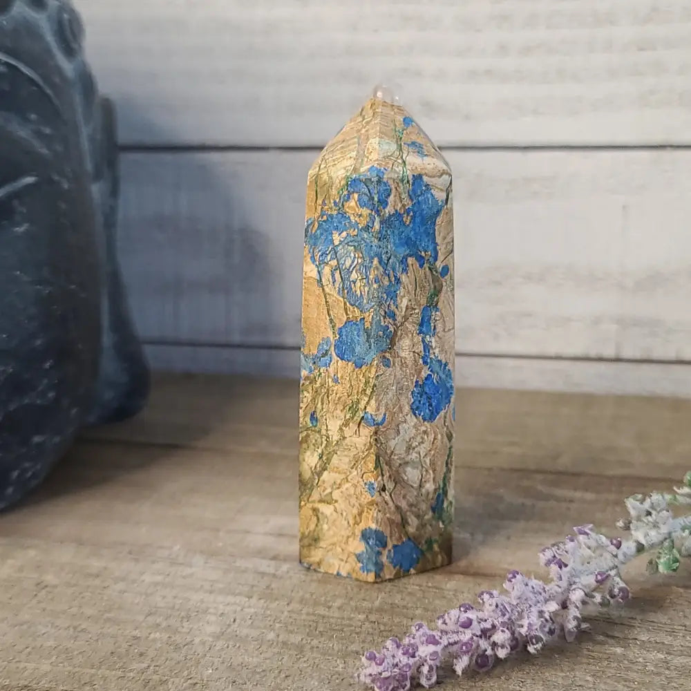 Starlight Blues - Golden Jasper with Azurite - 52 - Towers