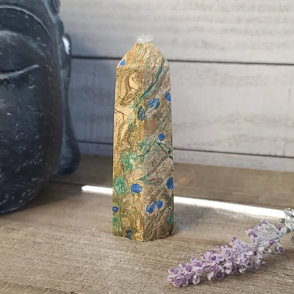 Starlight Blues - Golden Jasper with Azurite - 55 - Towers