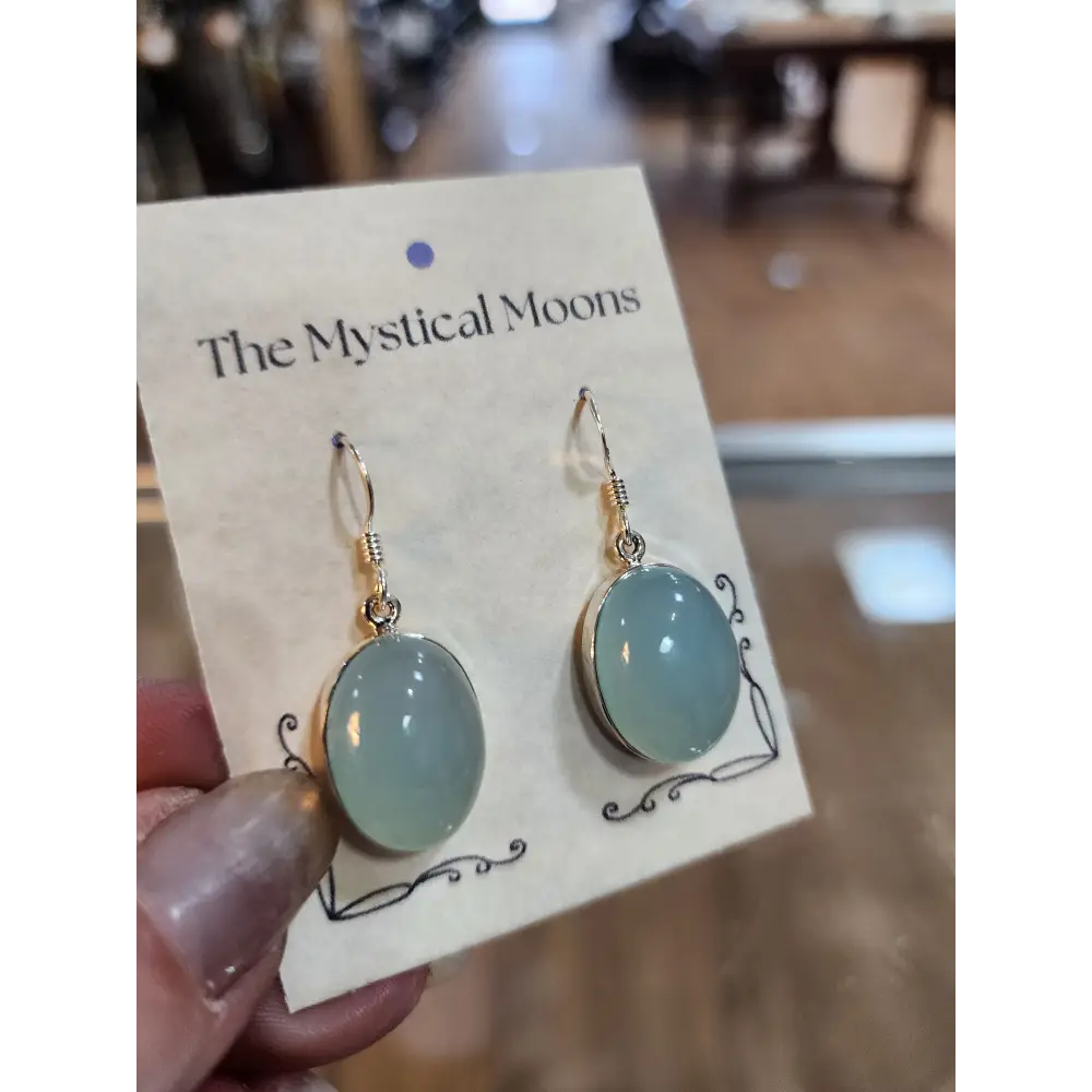 ✨ Sterling Silver Blue Chalcedony Earrings ✨ - Jewelry