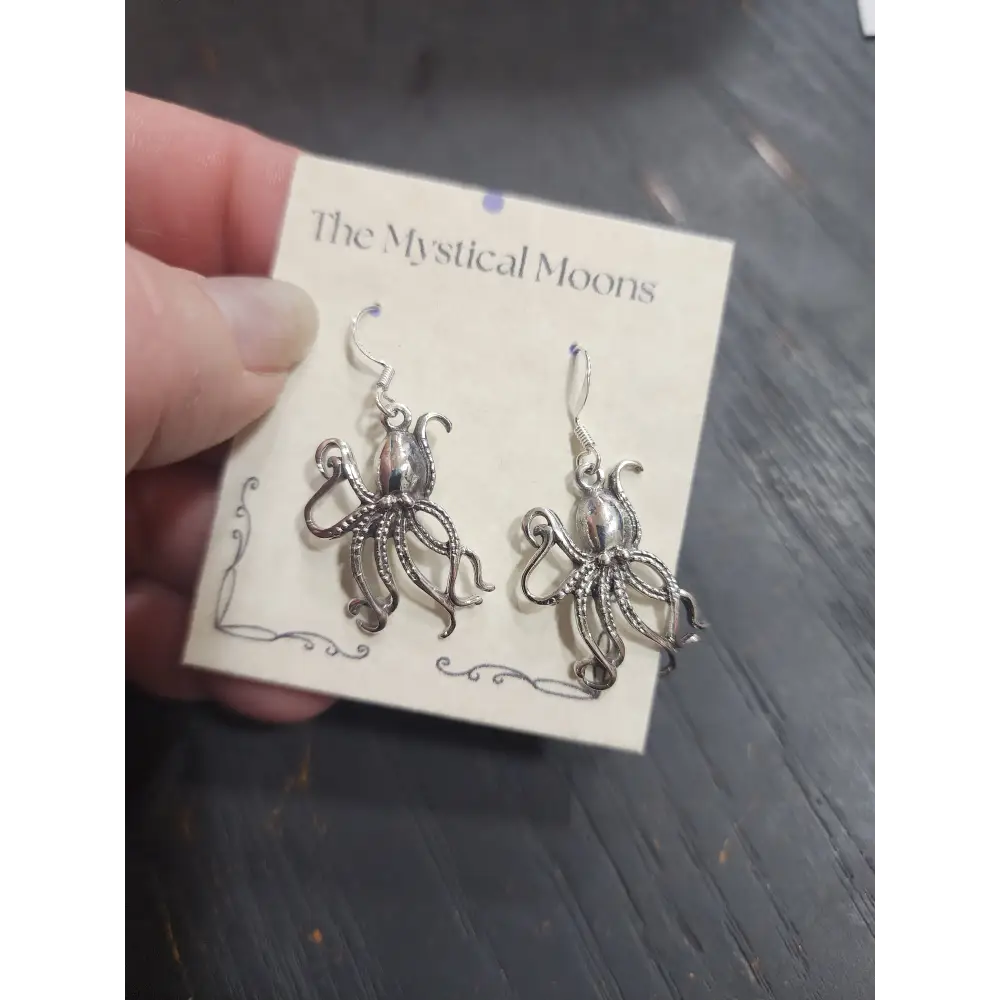 ๐ Sterling Silver Octopus Earrings - 1 1/8โโ ๐ - Jewelry