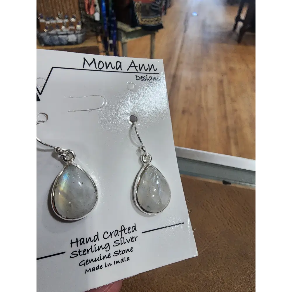 ๐โจ Sterling Silver Rainbow Moonstone Teardrop Earrings โ Divine Feminine & Lunar Magic! ๐ - Jewelry
