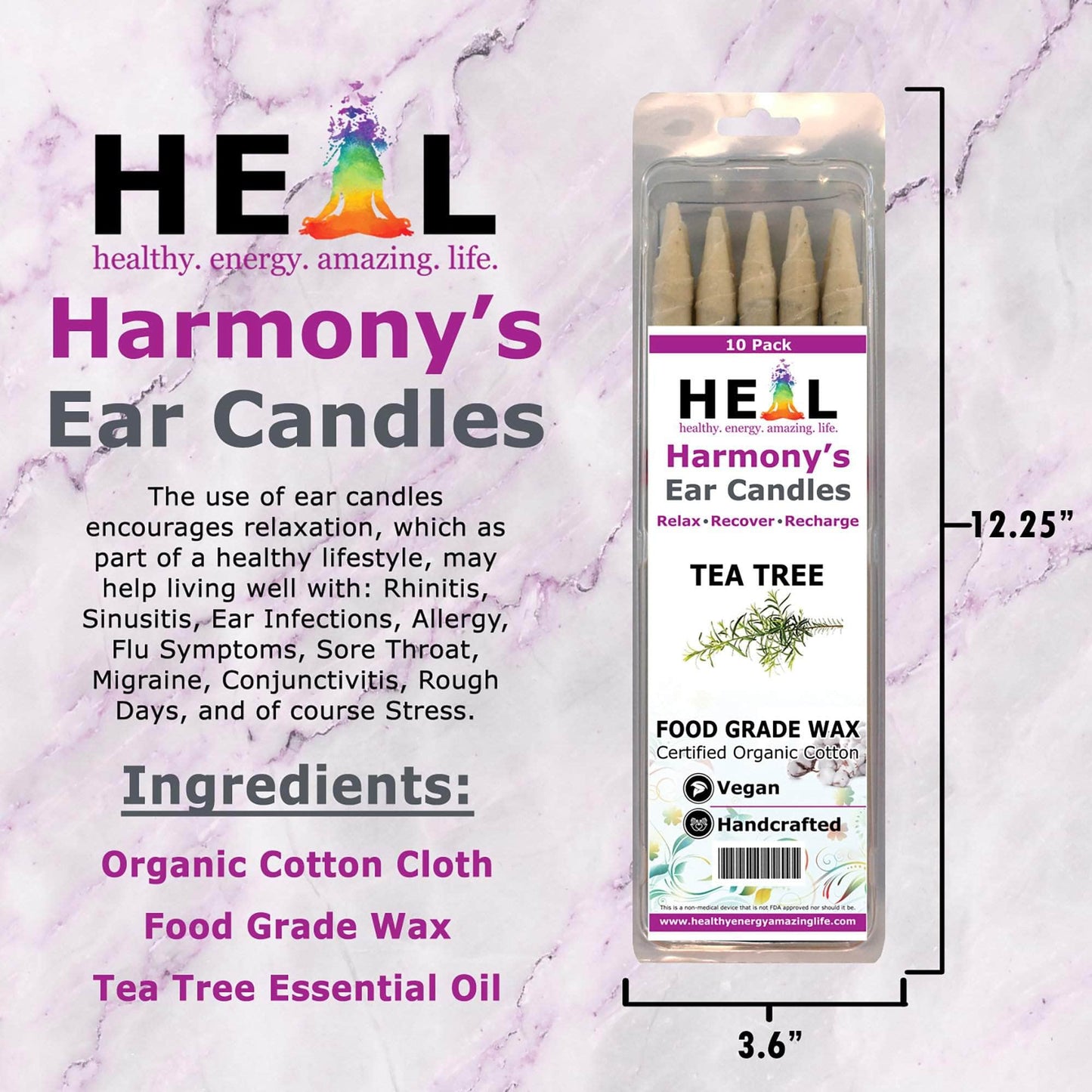 🕯️🌱 Tea Tree Ear Candles by Doc Harmony – 2-Pack – Purifying Refreshing Self-Care! ✨ - Candles & Accessories