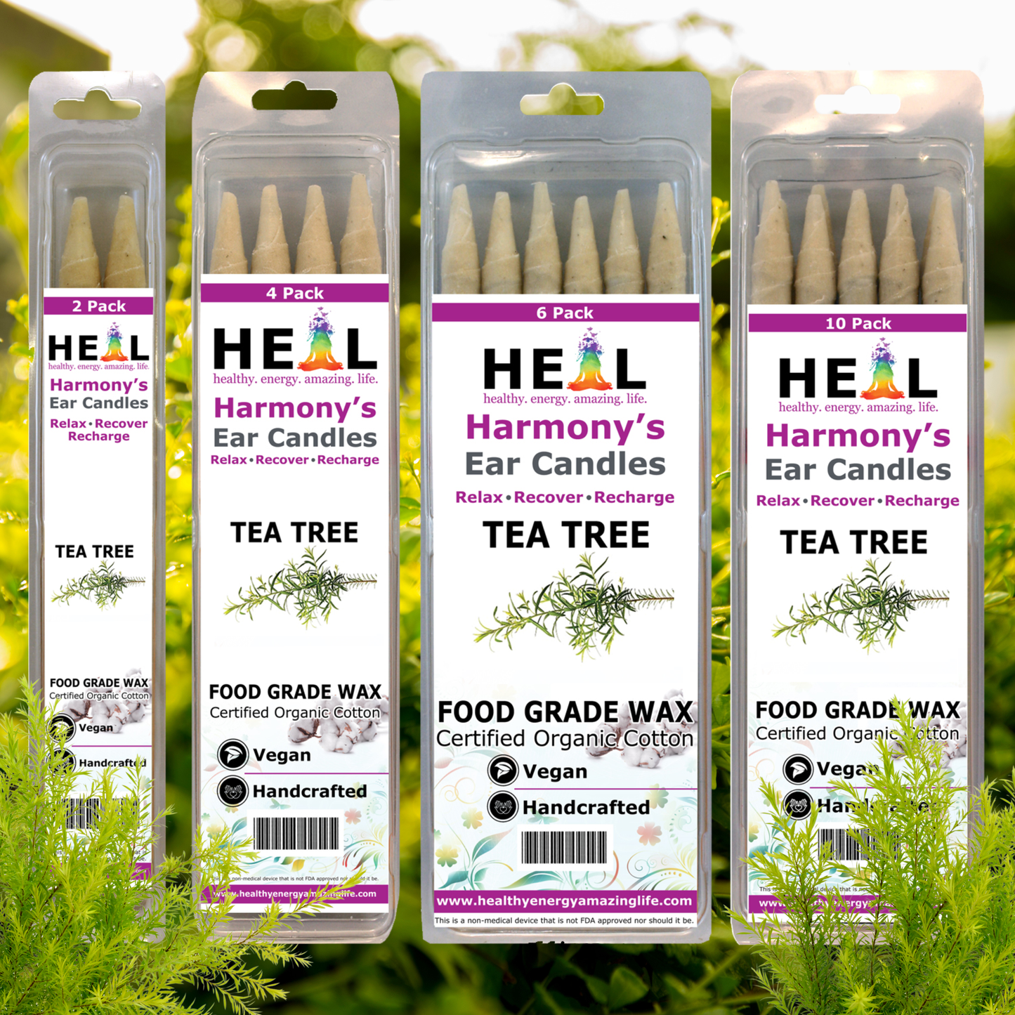 🕯️🌱 Tea Tree Ear Candles by Doc Harmony – 2-Pack – Purifying Refreshing Self-Care! ✨ - Candles & Accessories