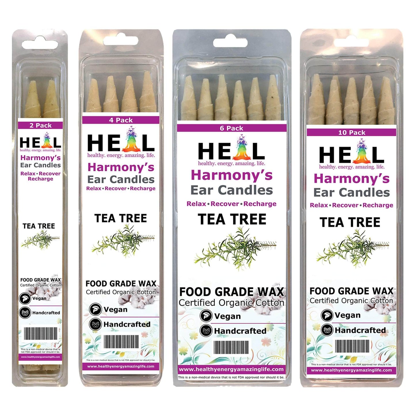🕯️🌱 Tea Tree Ear Candles by Doc Harmony – 2-Pack – Purifying Refreshing Self-Care! ✨ - Candles & Accessories