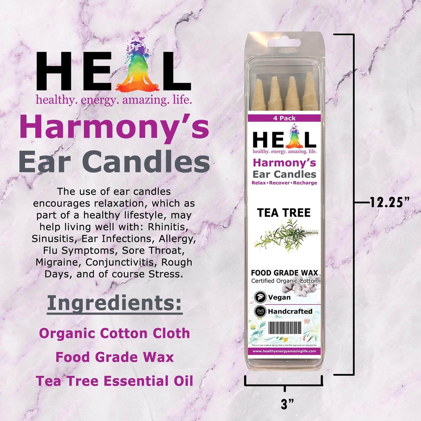 🕯️🌱 Tea Tree Ear Candles by Doc Harmony – 2-Pack – Purifying Refreshing Self-Care! ✨ - Candles & Accessories