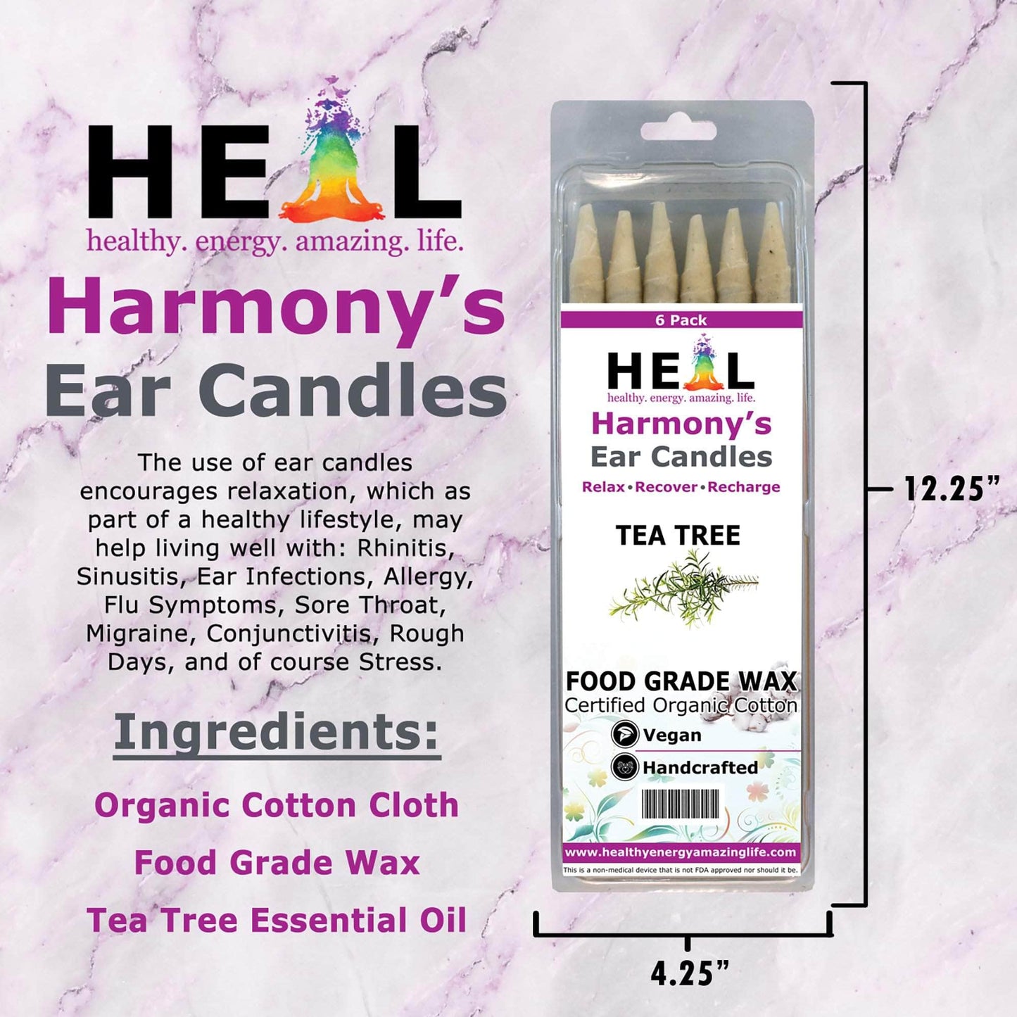 🕯️🌱 Tea Tree Ear Candles by Doc Harmony – 2-Pack – Purifying Refreshing Self-Care! ✨ - Candles & Accessories