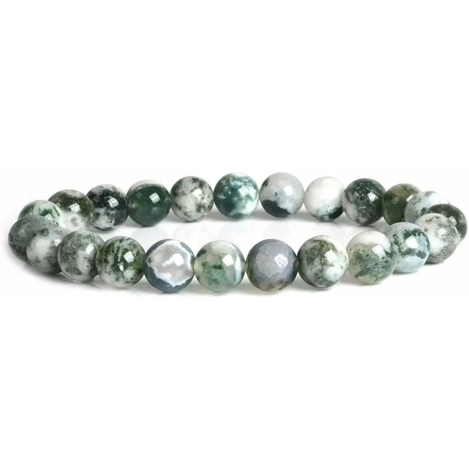 🌳✨ Tree Agate Bracelet 8mm – Growth Stability and Peace 🤍 - OMC BRACELETS
