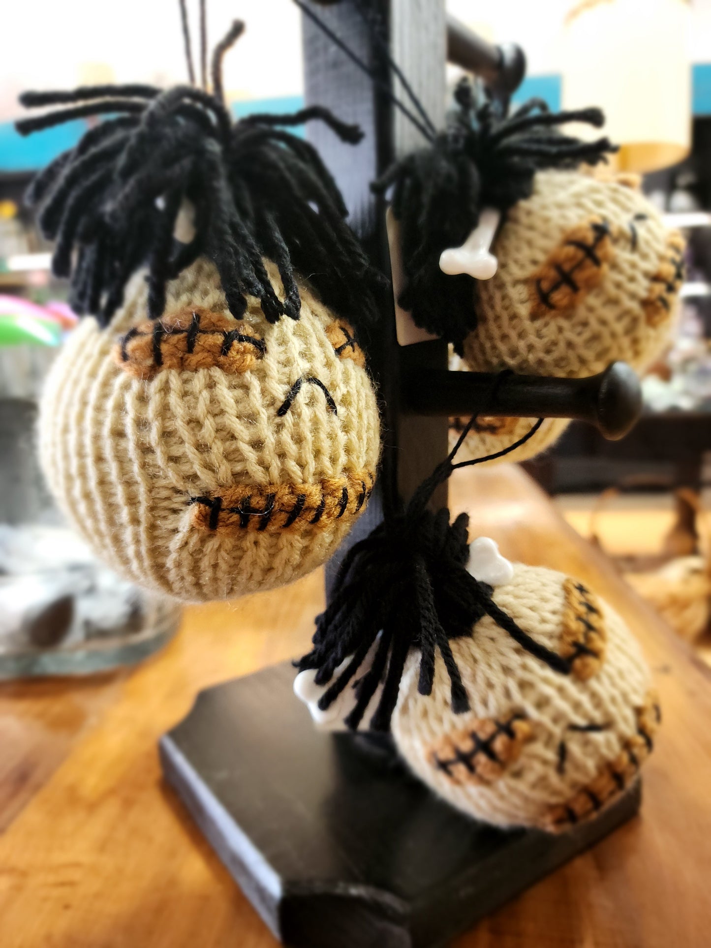 🧶 Unique Adorable Crocheted Shrunken Severed Head with Bone - 4’’ish 💀 - Pillows Blankets & Stuffed Creatures
