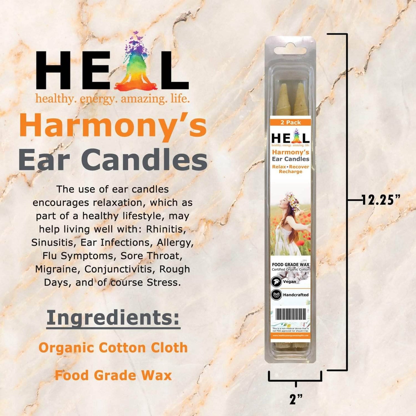 🕯️✨ Unscented Ear Candles by Doc Harmony – 2-Pack – Gentle Natural Wellness! 🌿 - Candles & Accessories