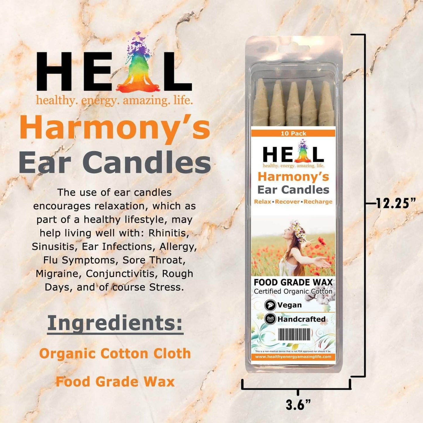 🕯️✨ Unscented Ear Candles by Doc Harmony – 2-Pack – Gentle Natural Wellness! 🌿 - Candles & Accessories