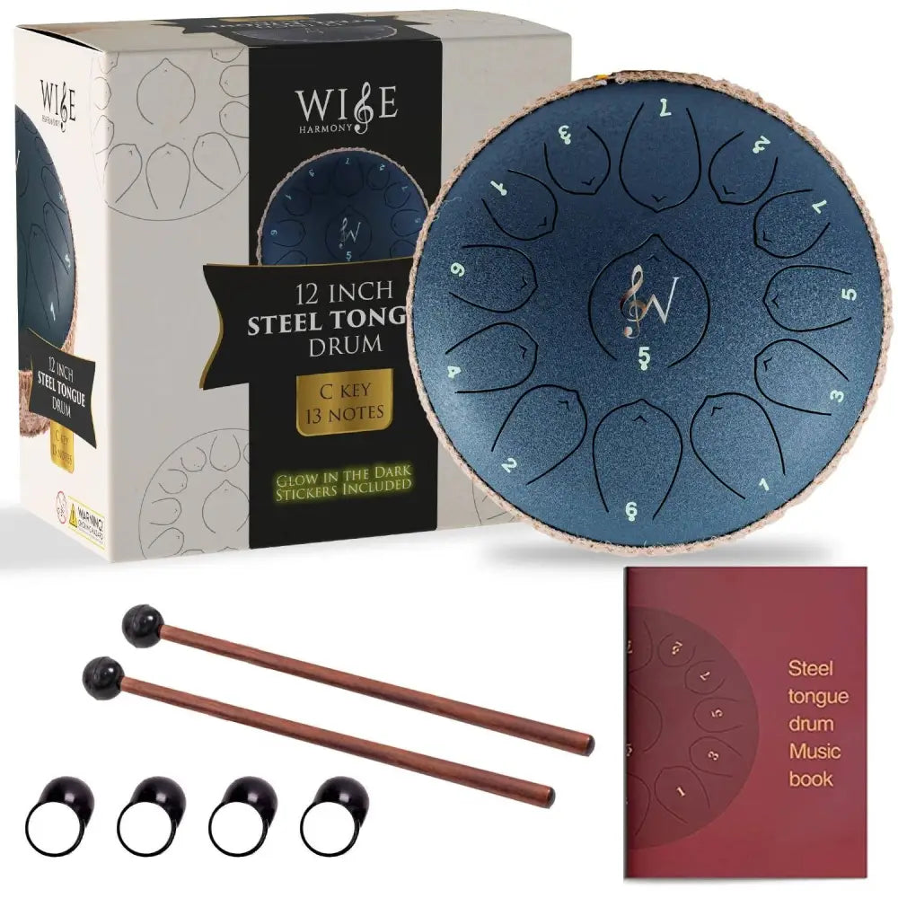 🔴🎶 Wise Harmony Steel Tongue Drum 12-Inch – Balance Creativity and Deep Resonance ✨ - Vibrational and Sound