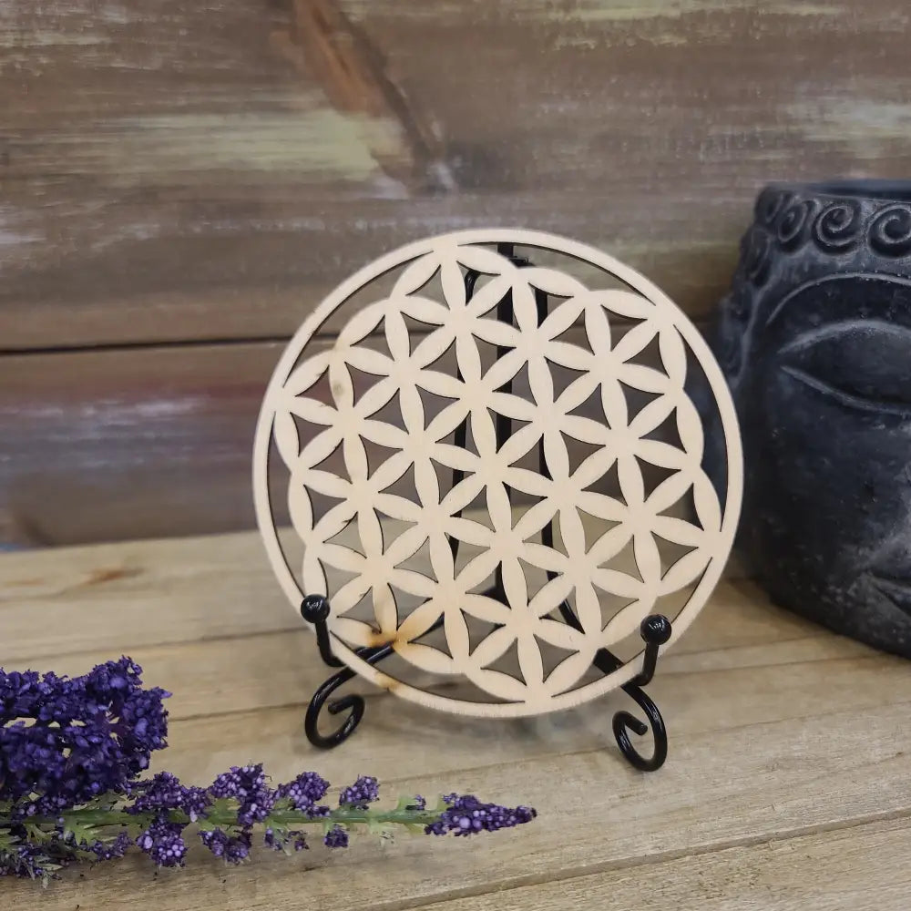 Wood Crystal Grids - Flower of Life 4’’ - Grid Working