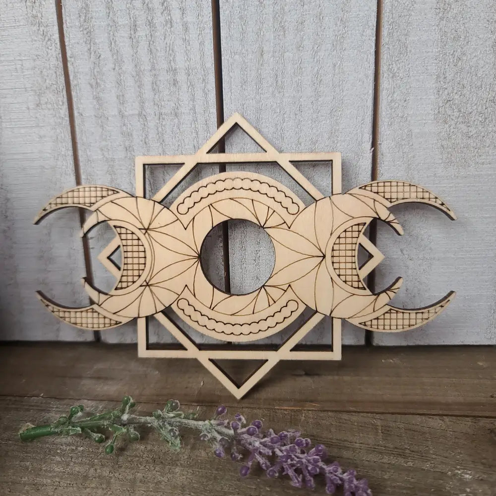 Wood Crystal Grids - Maiden, Mother, Crone 8’’ x 4’’ - Grid Working