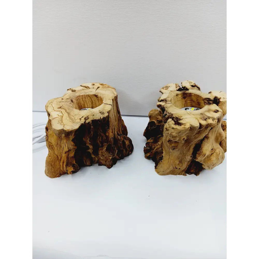 Wood Stump Spheres Stand-LED Base- white light & color changing light - STANDS