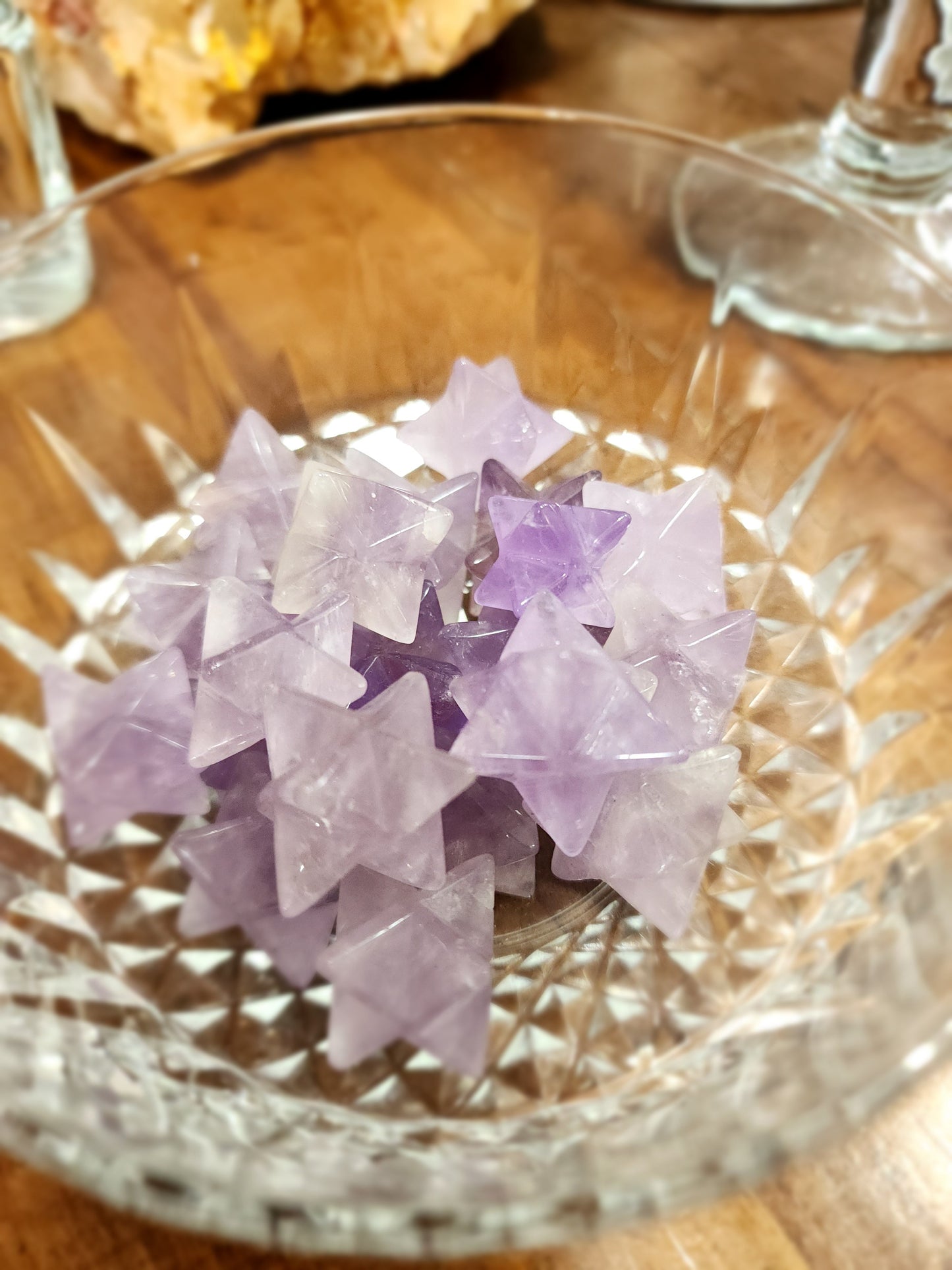 🔯✨ 1’’ Merkabah Amethyst & Clear Quartz – Spiritual Protection & Amplified Energy! 💜🌟 - Carvings