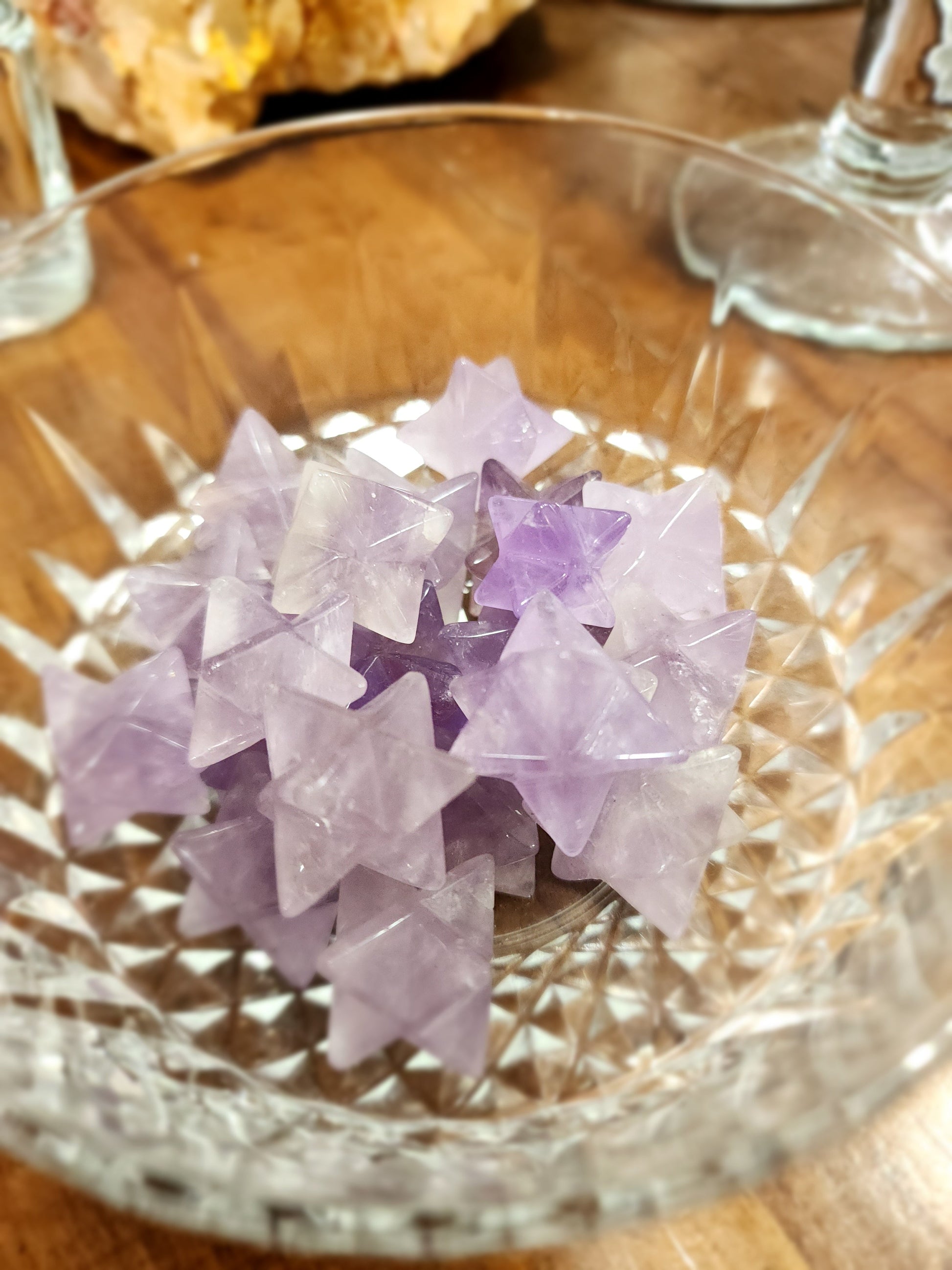🔯✨ 1’’ Merkabah Amethyst & Clear Quartz – Spiritual Protection & Amplified Energy! 💜🌟 - Carvings
