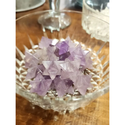 🔯✨ 1’’ Merkabah Amethyst & Clear Quartz – Spiritual Protection & Amplified Energy! 💜🌟 - Amethyst - Carvings