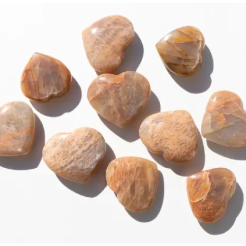 🍑✨ Peach Moonstone Hearts – Small – Gentle Love & Emotional Harmony! 💖 - Carvings